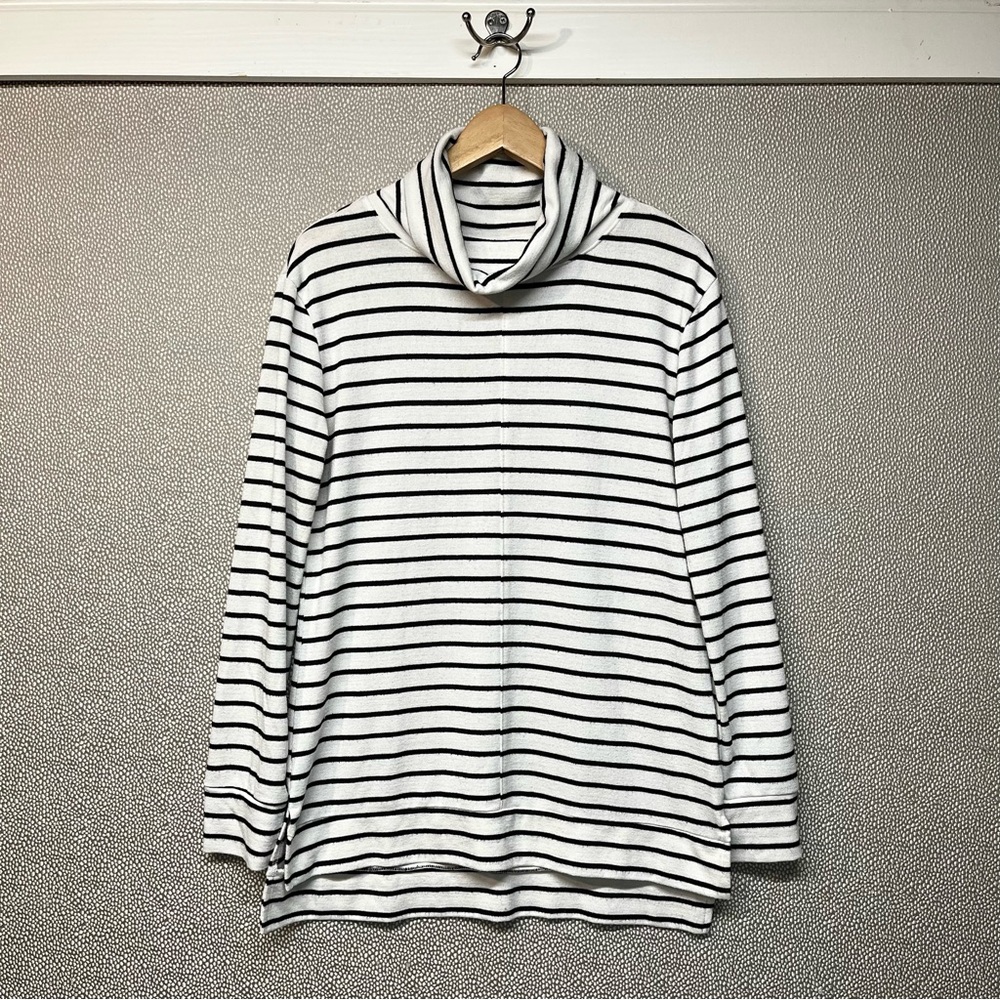 S A New Day Turtleneck Striped Tunic Sweater